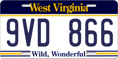 WV license plate 9VD866