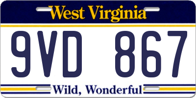 WV license plate 9VD867