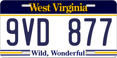 WV license plate 9VD877