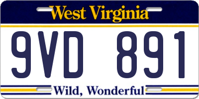 WV license plate 9VD891