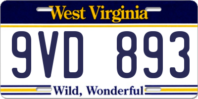 WV license plate 9VD893