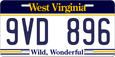 WV license plate 9VD896