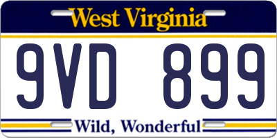 WV license plate 9VD899