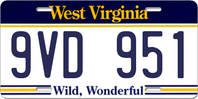 WV license plate 9VD951