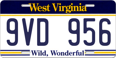WV license plate 9VD956