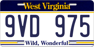 WV license plate 9VD975