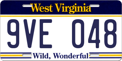 WV license plate 9VE048