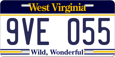 WV license plate 9VE055