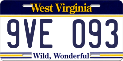 WV license plate 9VE093