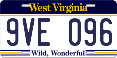 WV license plate 9VE096