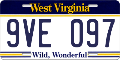 WV license plate 9VE097