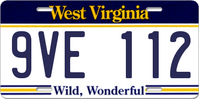 WV license plate 9VE112