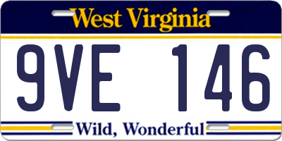 WV license plate 9VE146