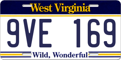 WV license plate 9VE169