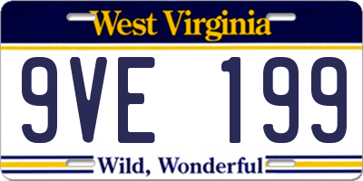 WV license plate 9VE199