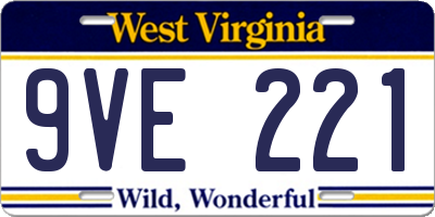 WV license plate 9VE221