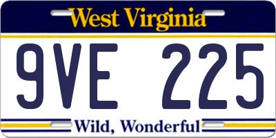 WV license plate 9VE225