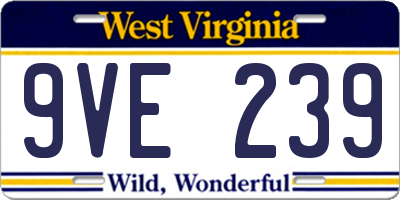WV license plate 9VE239