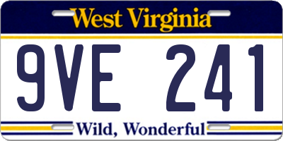 WV license plate 9VE241