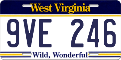 WV license plate 9VE246