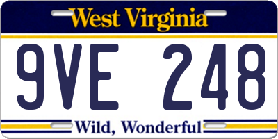 WV license plate 9VE248
