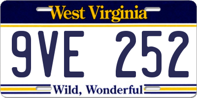 WV license plate 9VE252