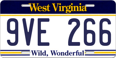 WV license plate 9VE266