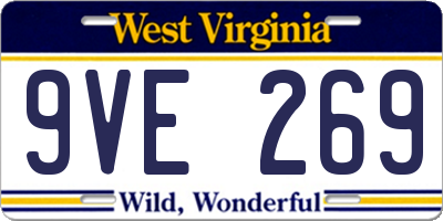 WV license plate 9VE269