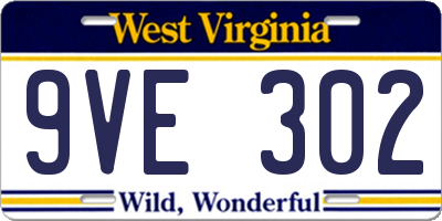 WV license plate 9VE302