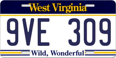WV license plate 9VE309