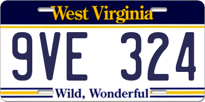 WV license plate 9VE324