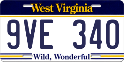 WV license plate 9VE340