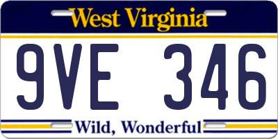 WV license plate 9VE346