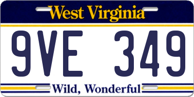 WV license plate 9VE349