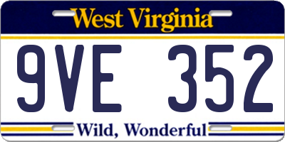 WV license plate 9VE352