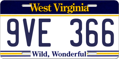 WV license plate 9VE366