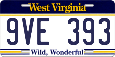 WV license plate 9VE393