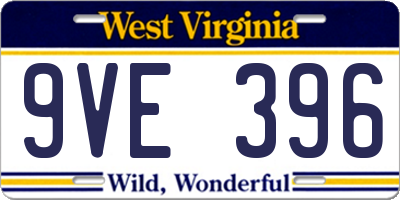 WV license plate 9VE396