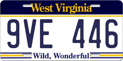 WV license plate 9VE446