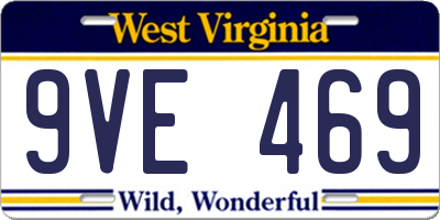 WV license plate 9VE469
