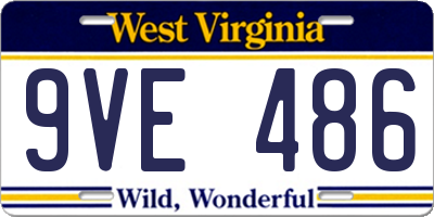 WV license plate 9VE486