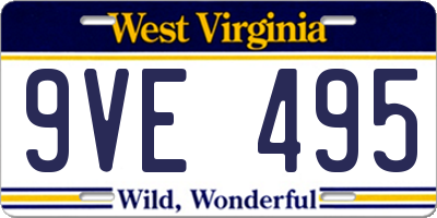 WV license plate 9VE495