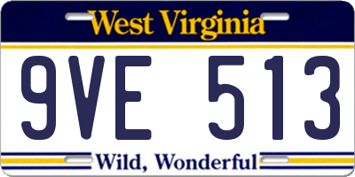 WV license plate 9VE513