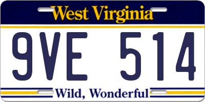 WV license plate 9VE514
