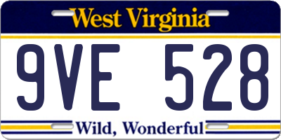 WV license plate 9VE528