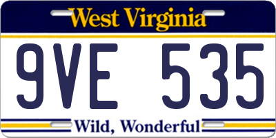 WV license plate 9VE535