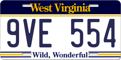 WV license plate 9VE554
