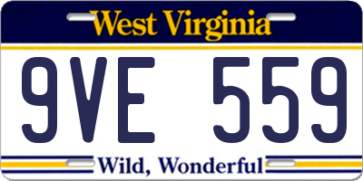 WV license plate 9VE559
