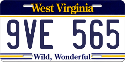WV license plate 9VE565