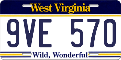 WV license plate 9VE570